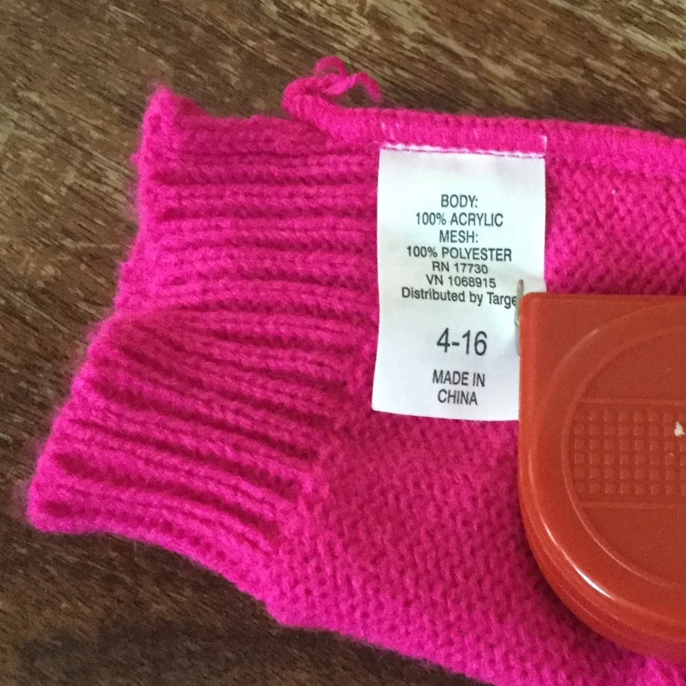 Target Fingerless Sequin Mittens Hot Pink Silver - Sz 4-16 Girls